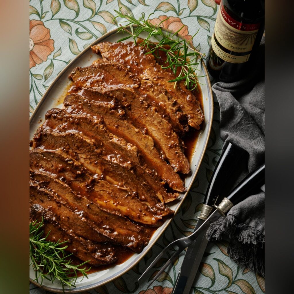 Just Right Sweet and Saucy Brisket by Brynie Greisman for www.kosher.com via 360 MAGAZINE. 
